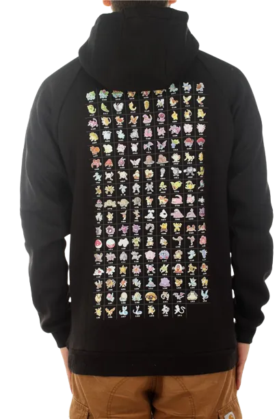 Felpa Dolly Noire Pokemon Pokedex Hoodie