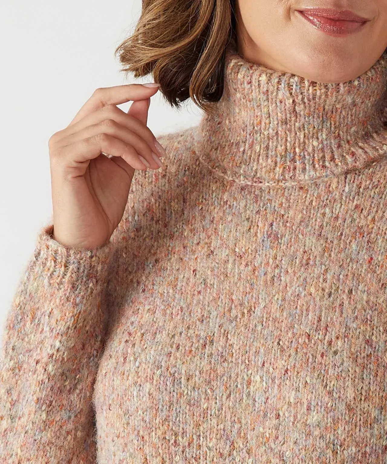 First Avenue Speckled Roll Neck Jumper