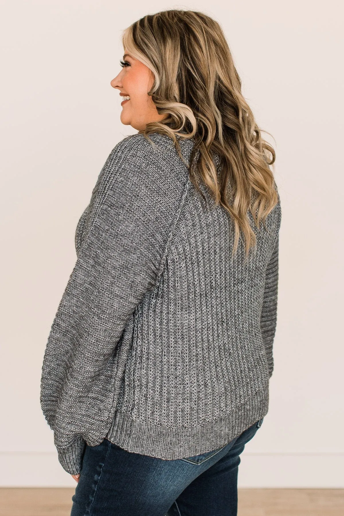 Full Of Warmth Knit Sweater- Grey