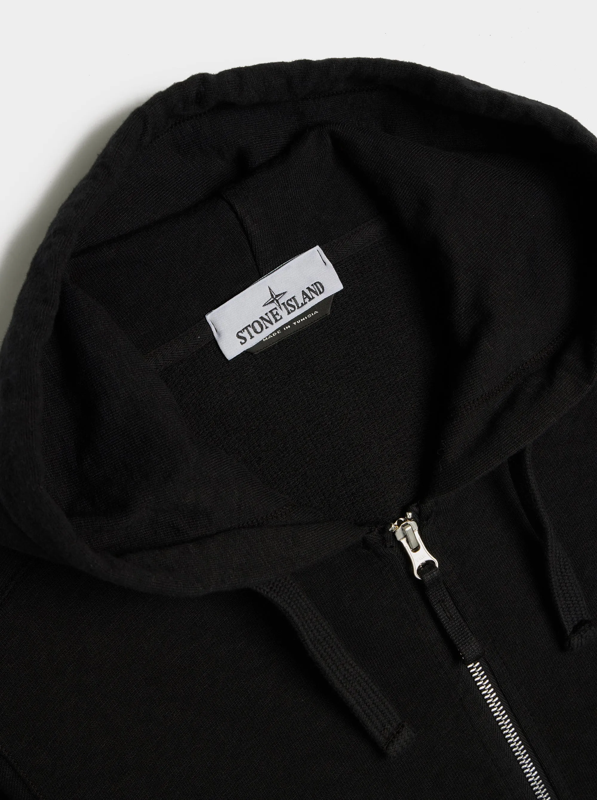 Garment Dyed Cotton Fleece Hoodie, Black