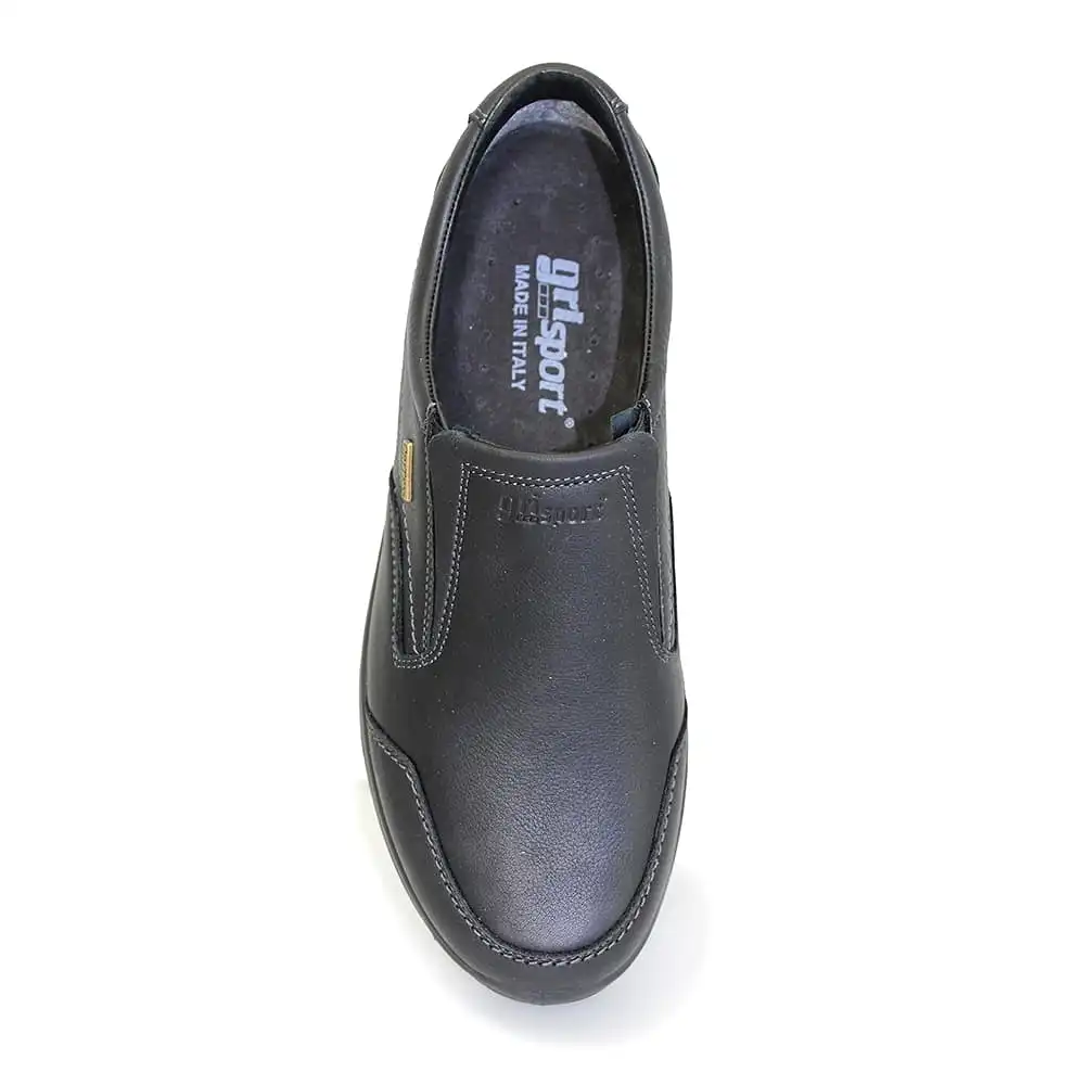 Grisport Melrose Black Shoes Leather Walking Shoe Water Resistant Slip on