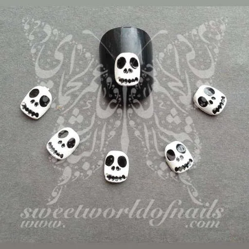 Halloween Nail Art 3D White Scary Face Nail Charms