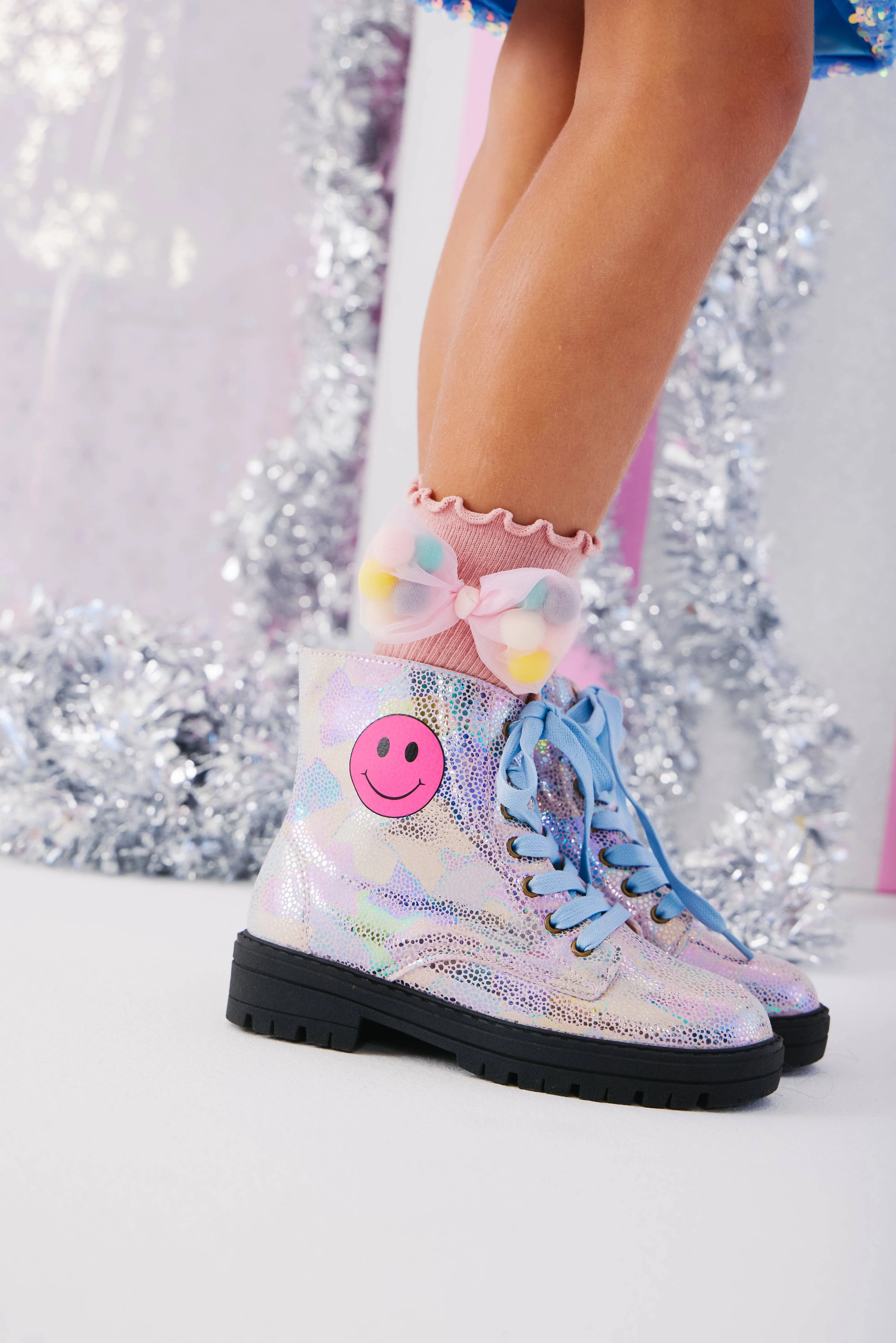 Happy Emoji Combat Boots