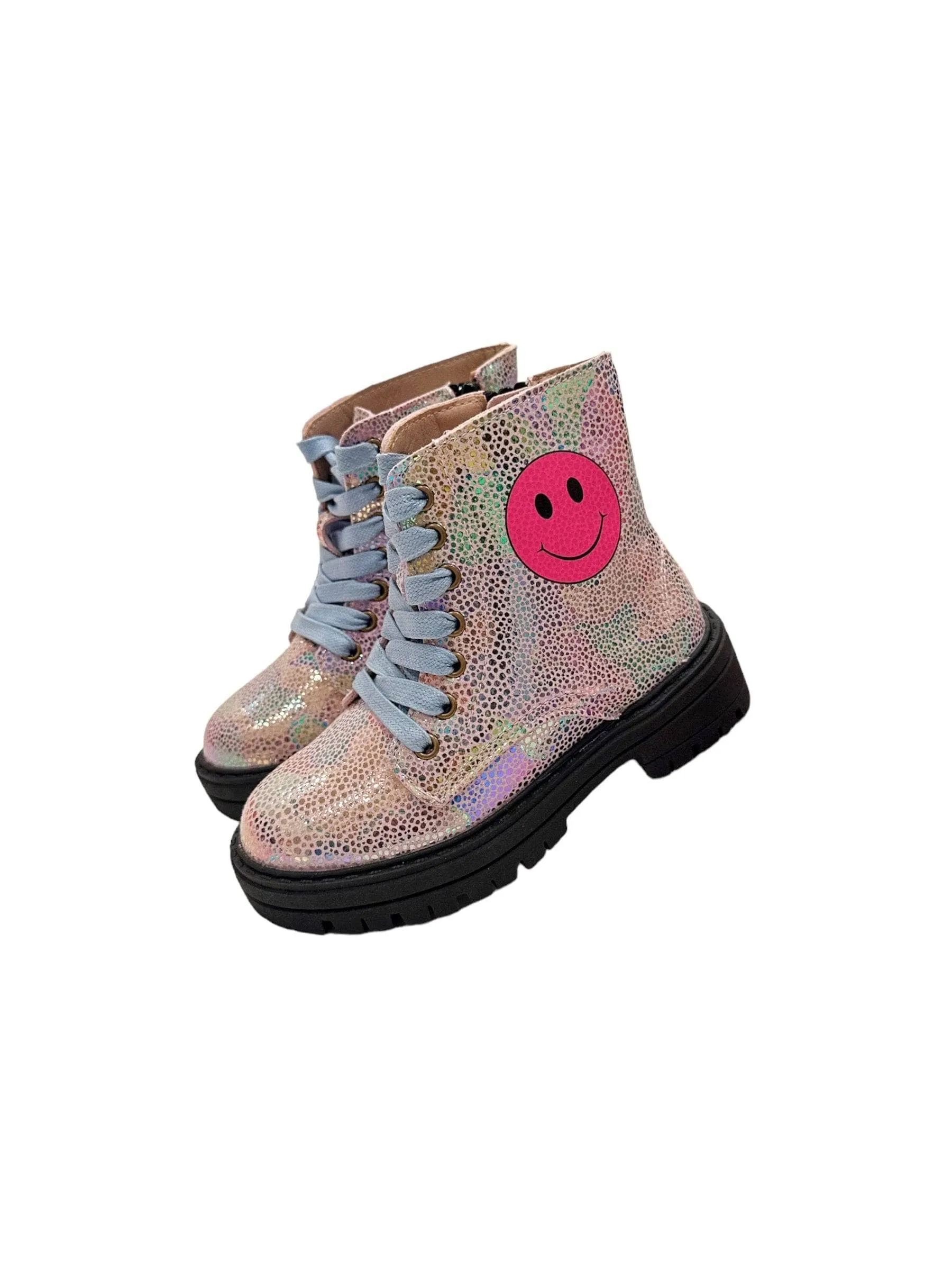 Happy Emoji Combat Boots