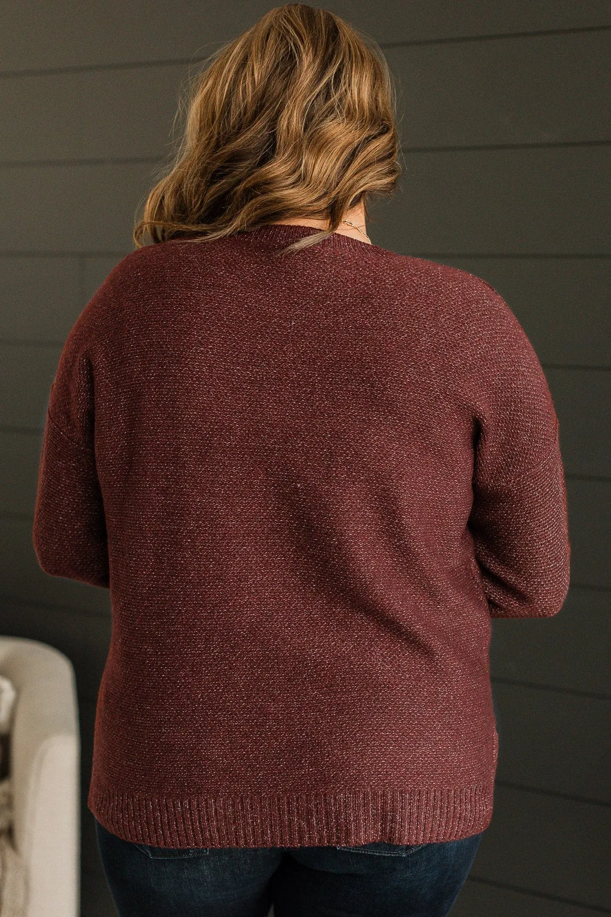 Hello Darling Knit Sweater- Dark Burgundy