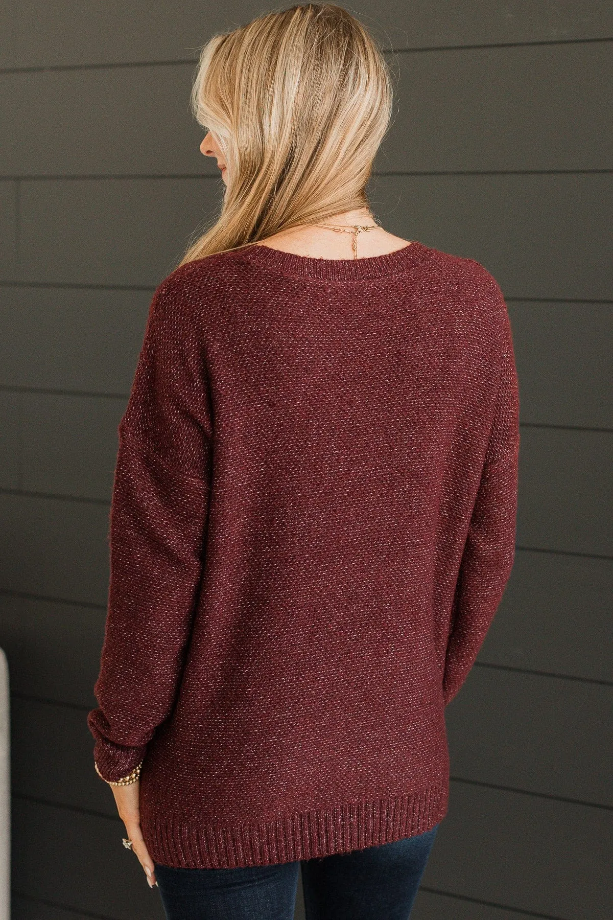 Hello Darling Knit Sweater- Dark Burgundy