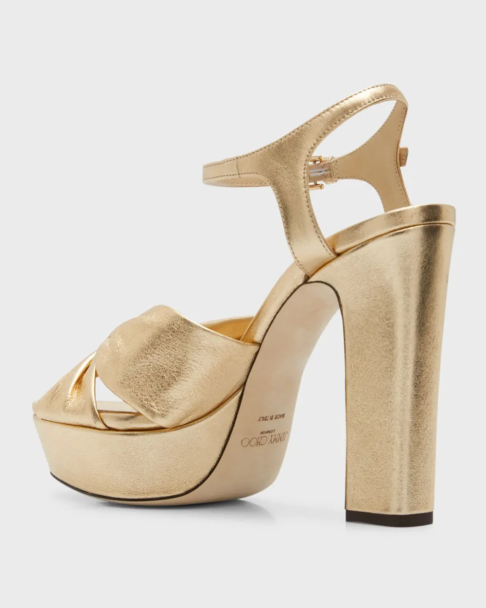 Heloise Ankle Strap Platform Sandal in Gold