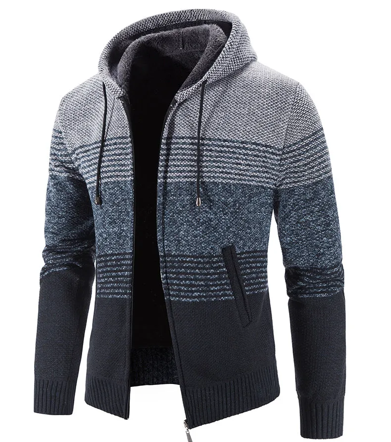 Hooded Fleece Thick Cardigan Sweater