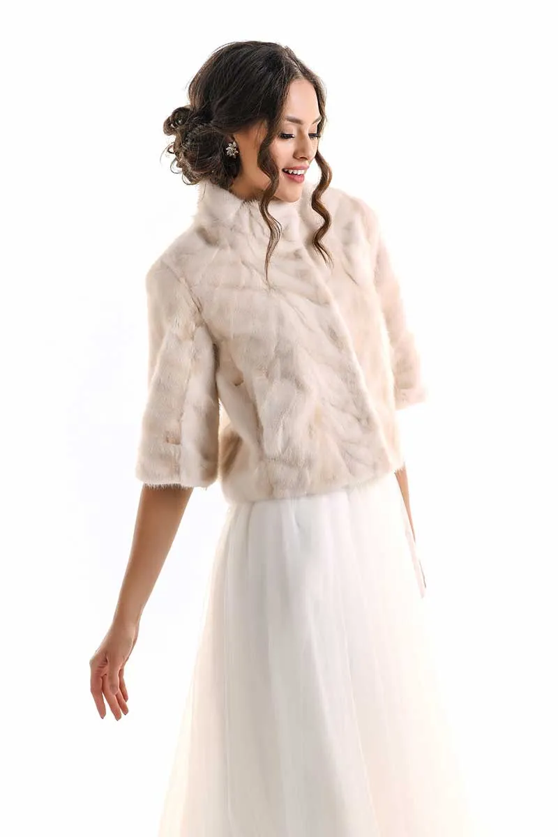 Ivory Genuine Mink Fur Jacket