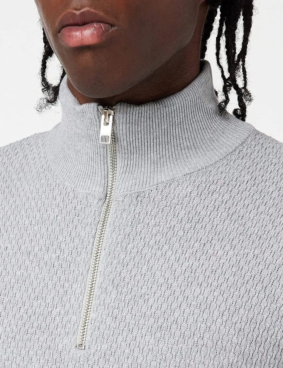 Jack & Jones Half Zip Knit Jumper Cool Grey