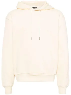 Jacquemus Hoodie beige à logo brodé