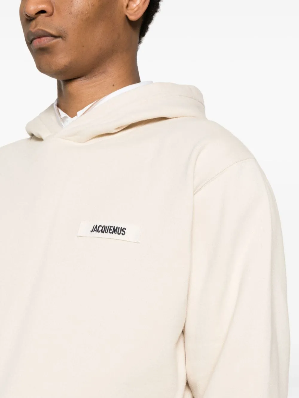 Jacquemus Le Hoodie beige patch logo