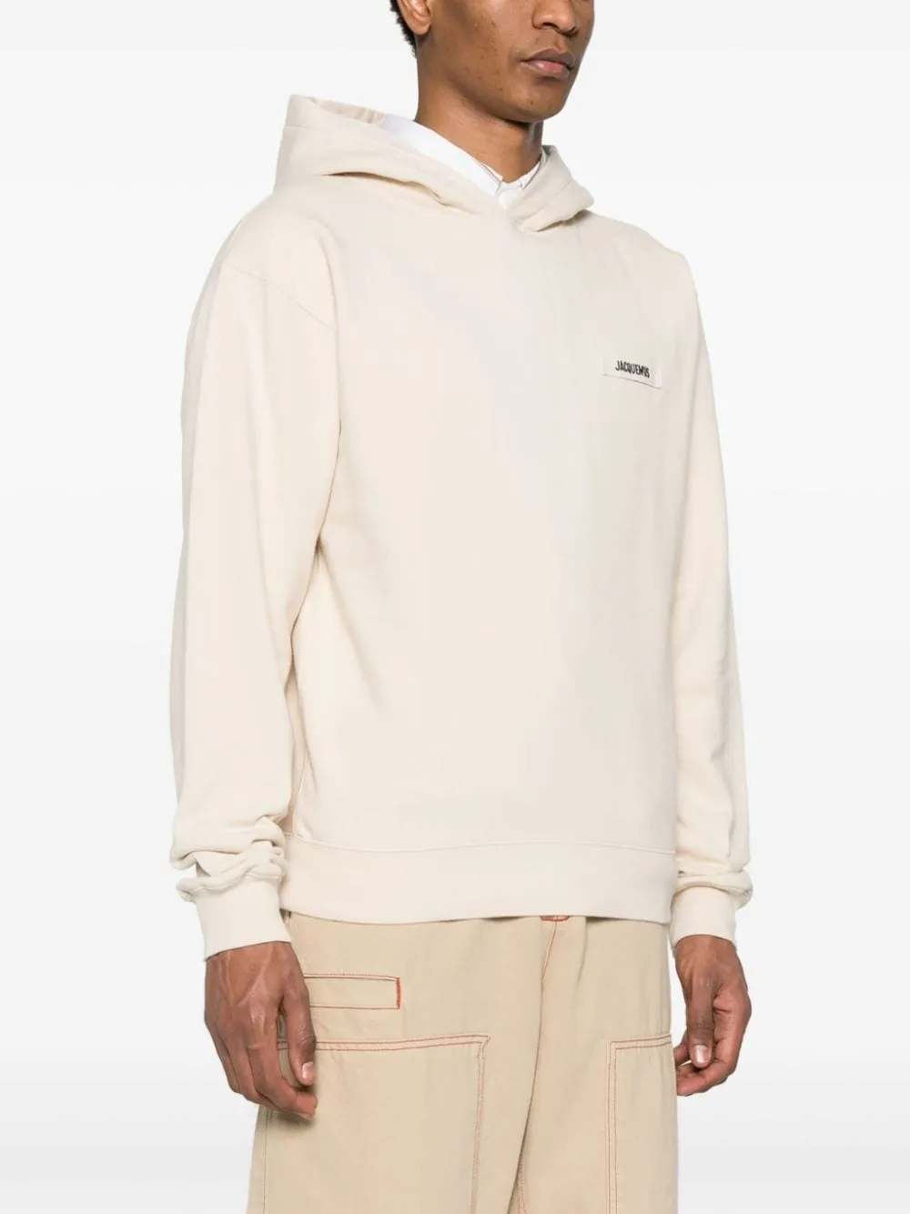 Jacquemus Le Hoodie beige patch logo