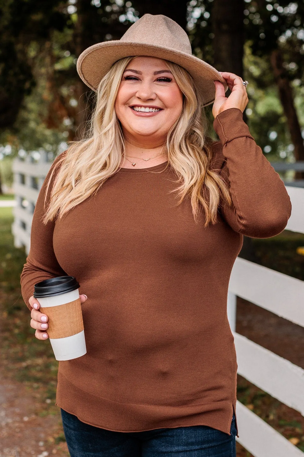 Keep Me Warm Knit Sweater- Copper