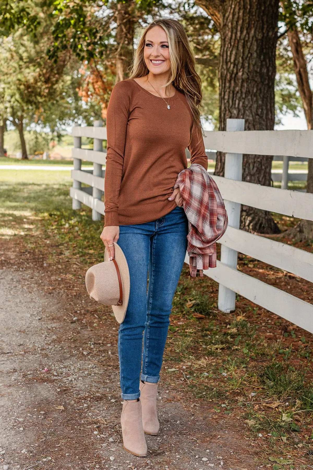 Keep Me Warm Knit Sweater- Copper