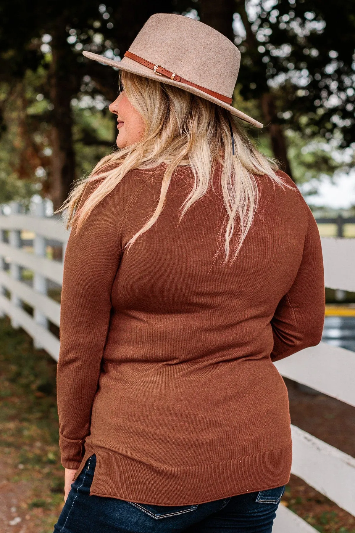 Keep Me Warm Knit Sweater- Copper