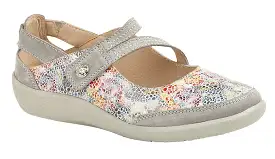 Ladies Boulevard Shoes Strap Over Grey Multi Colour Lightweight L388F