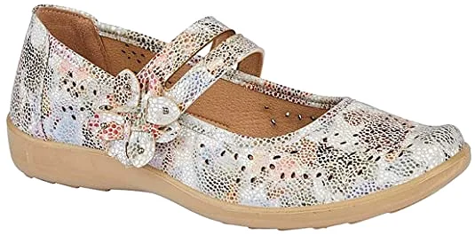 Ladies Boulevard Shoes Strap Over Multi Colour L730FM