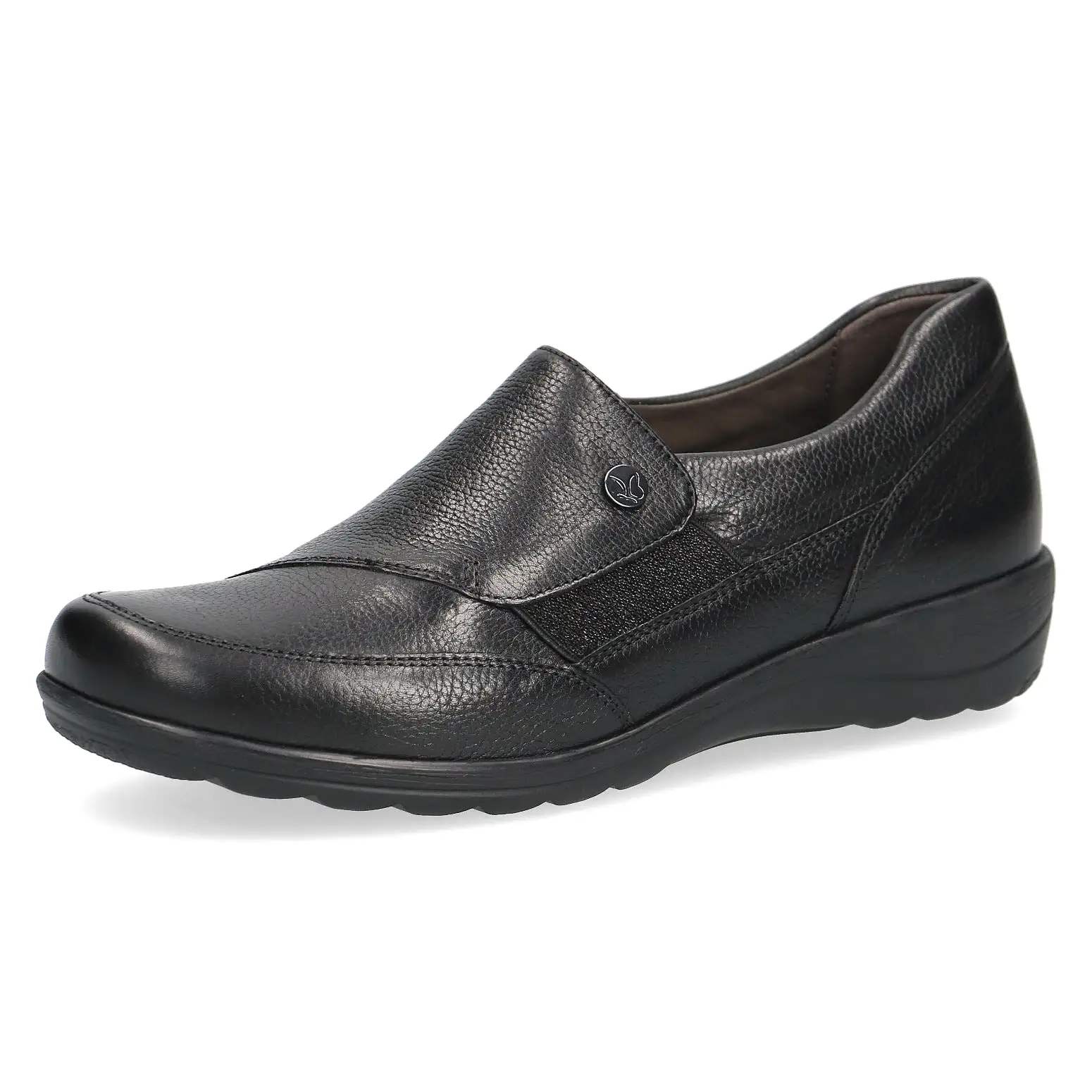 Ladies Caprice Black Nappa Slip On Shoes Soft Leather SALE