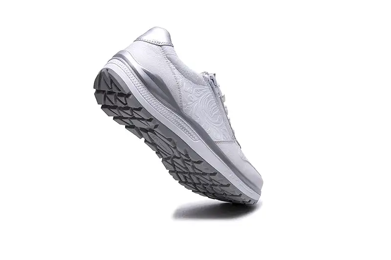 Ladies G-Comfort Lace Shoes Silver/White  R5581WF