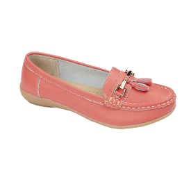 Ladies Leather Slip on Coral Shoes Nautical Flat Jo & Joe