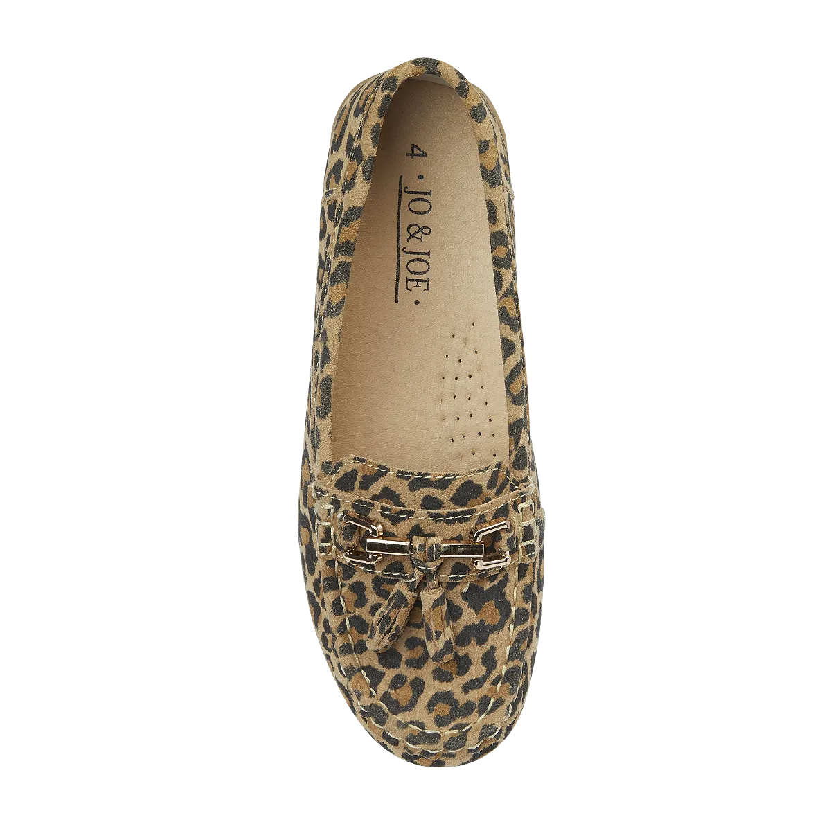 Ladies Leather Slip on  Leopard Print Shoes Nautical Flat Jo & Joe