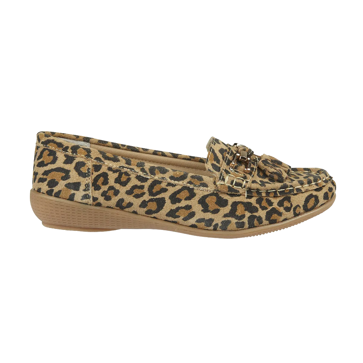 Ladies Leather Slip on  Leopard Print Shoes Nautical Flat Jo & Joe