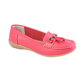 Ladies Leather Slip on Shoes WaterMelon Nautical Flat Jo & Joe