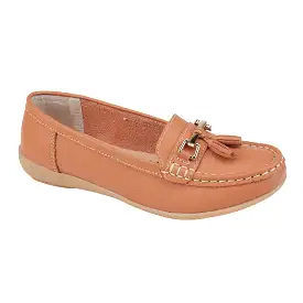 Ladies Leather Slip on Sunset Shoes Nautical Flat Jo & Joe