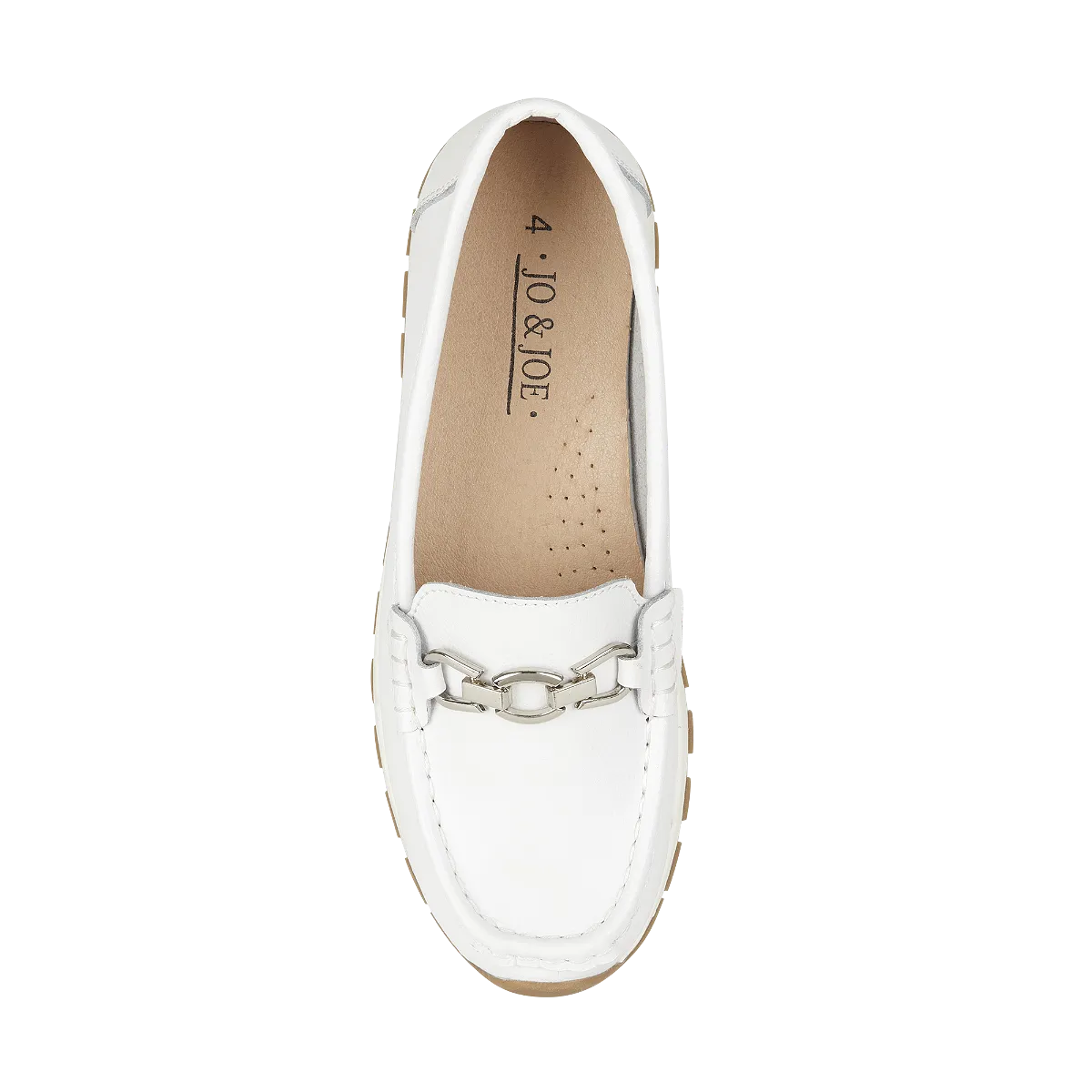 Ladies Leather Slip on White Shoes Ipanema Flat Jo & Joe