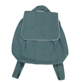 Linen backpack-petrol green