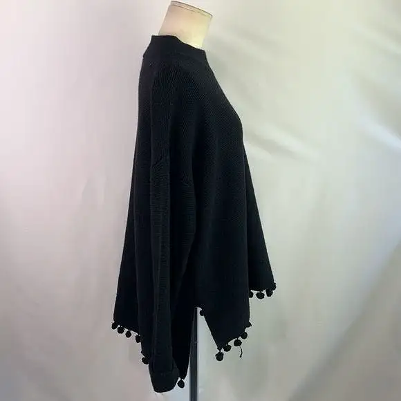 MaxMaraNWT Black w/ Pom Pom Trim Sweater