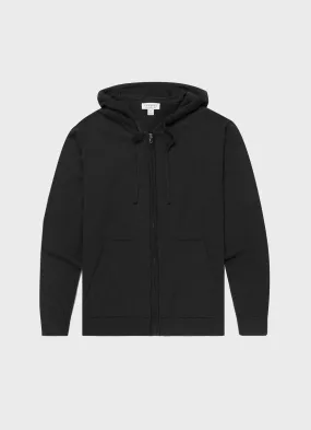 Men's Merino Zip Hoodie in Black