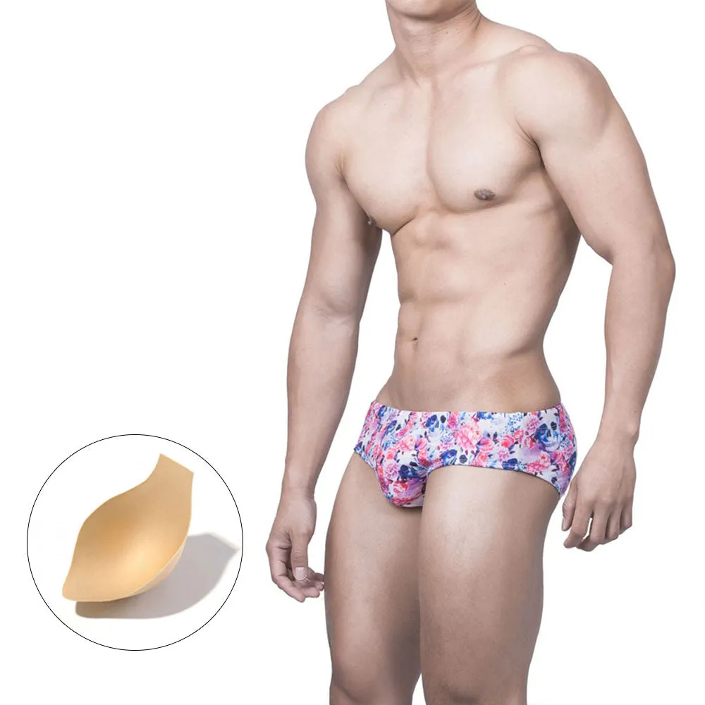 Men's Summer Polyester Cartoon Pattern Push-Up Beach Swimwear