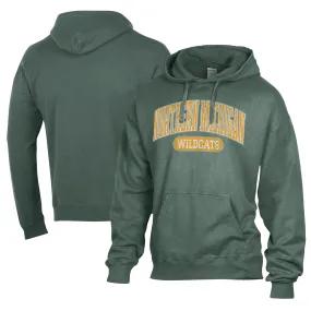 Men's Comfort Wash  Green Northern Michigan Wildcats Lightweight Fleece Pullover Hoodie