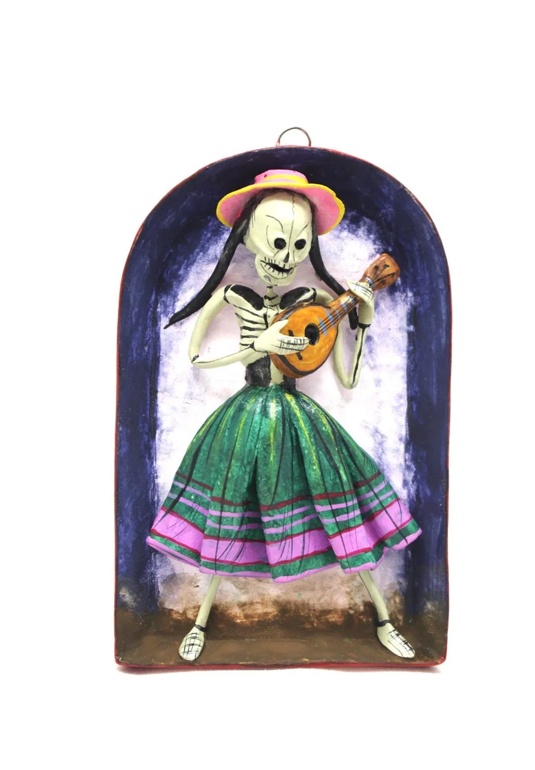 Musician Skeleton Day of Dead Wall Retablo