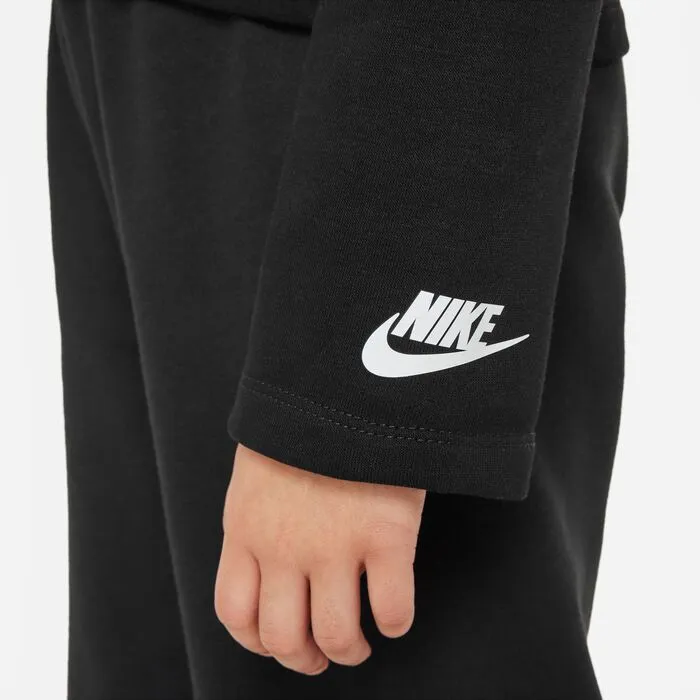 NIKE JUNIOR FLORAL FT BLACK HOODIE