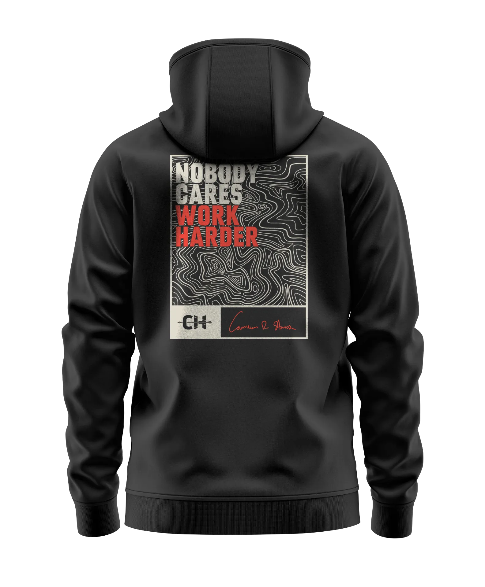 Nobody Cares Work Harder Topography Hoodie