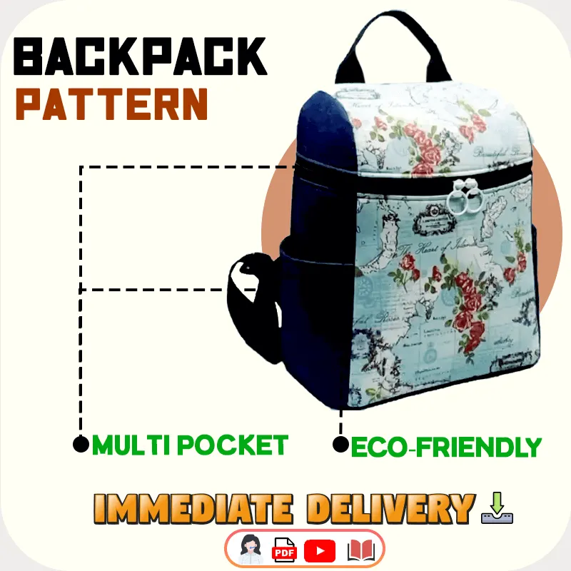 Open Top Backpack PDF Download Pattern (3 sizes included)