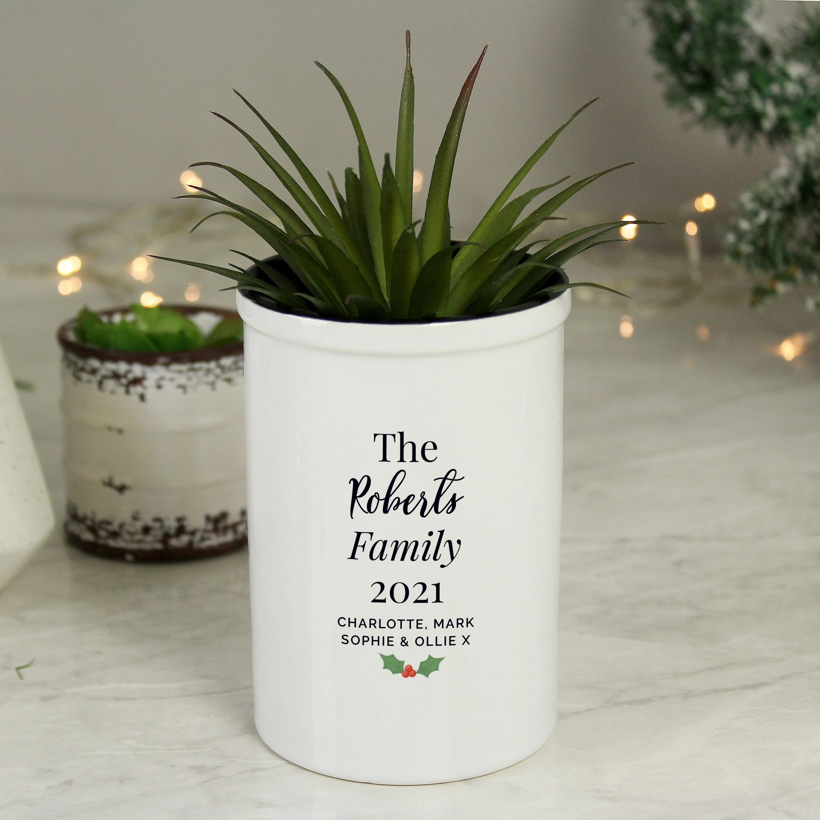 Personalised Christmas Free Text Ceramic Storage Pot