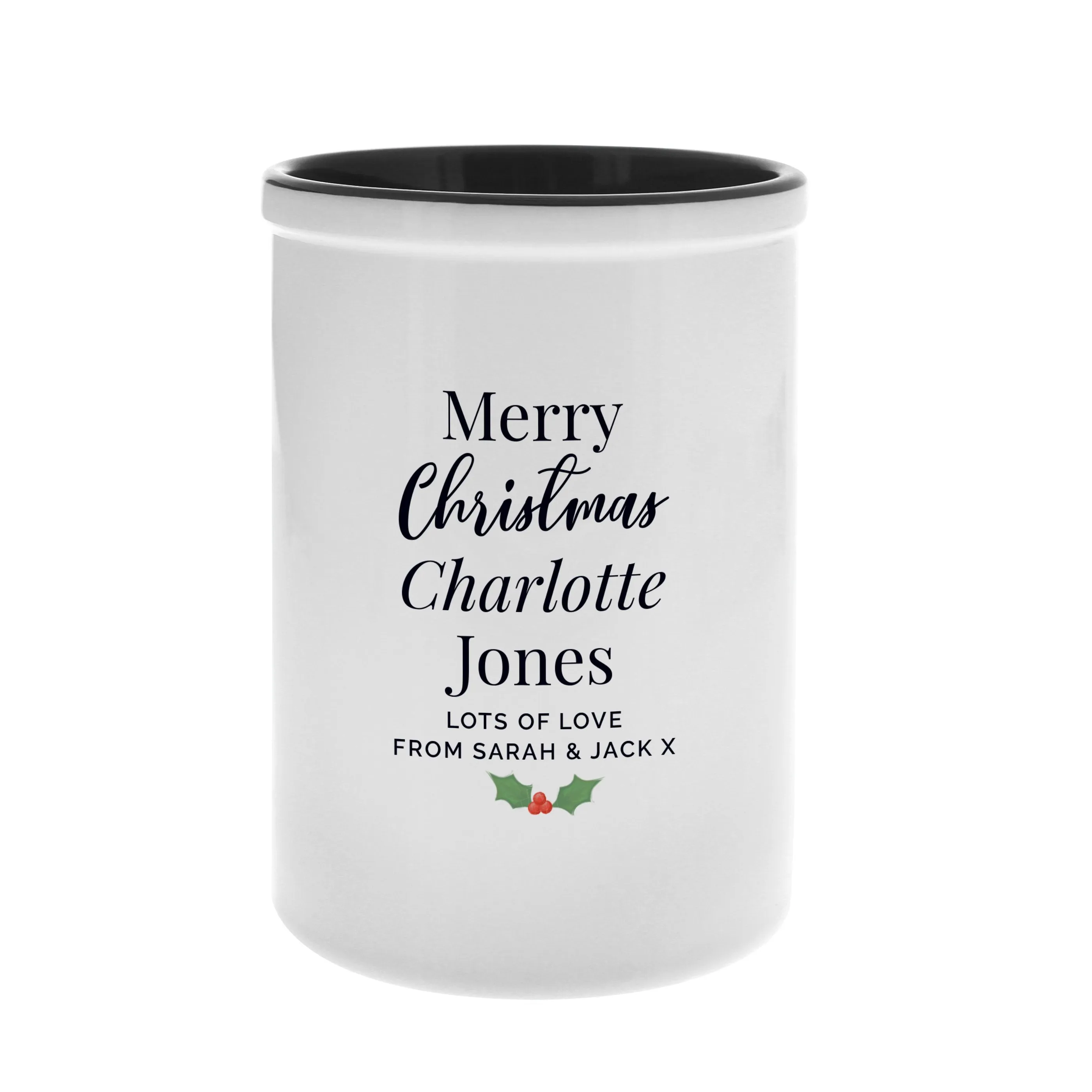 Personalised Christmas Free Text Ceramic Storage Pot