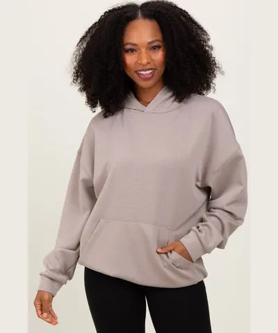 PinkBlush Beige Basic Hoodie Sweatshirt