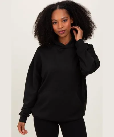 PinkBlush Black Basic Hoodie Sweatshirt