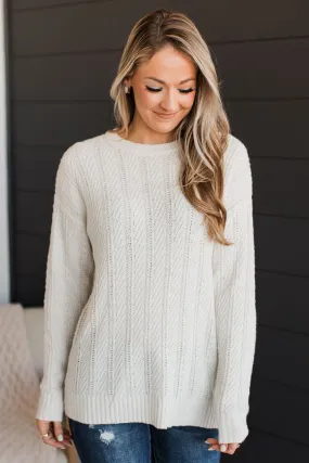 Pique Your Interest Knit Sweater- Ivory