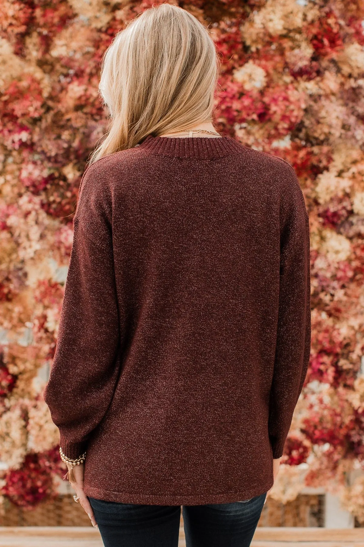 Pure Passion Knit Sweater- Dark Burgundy