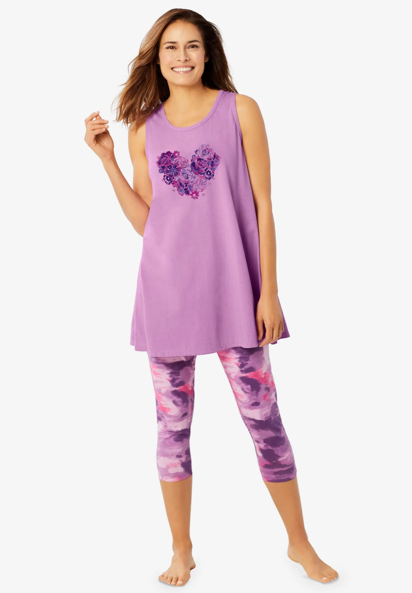 Scoopneck Tank & Capri Legging PJ Set 