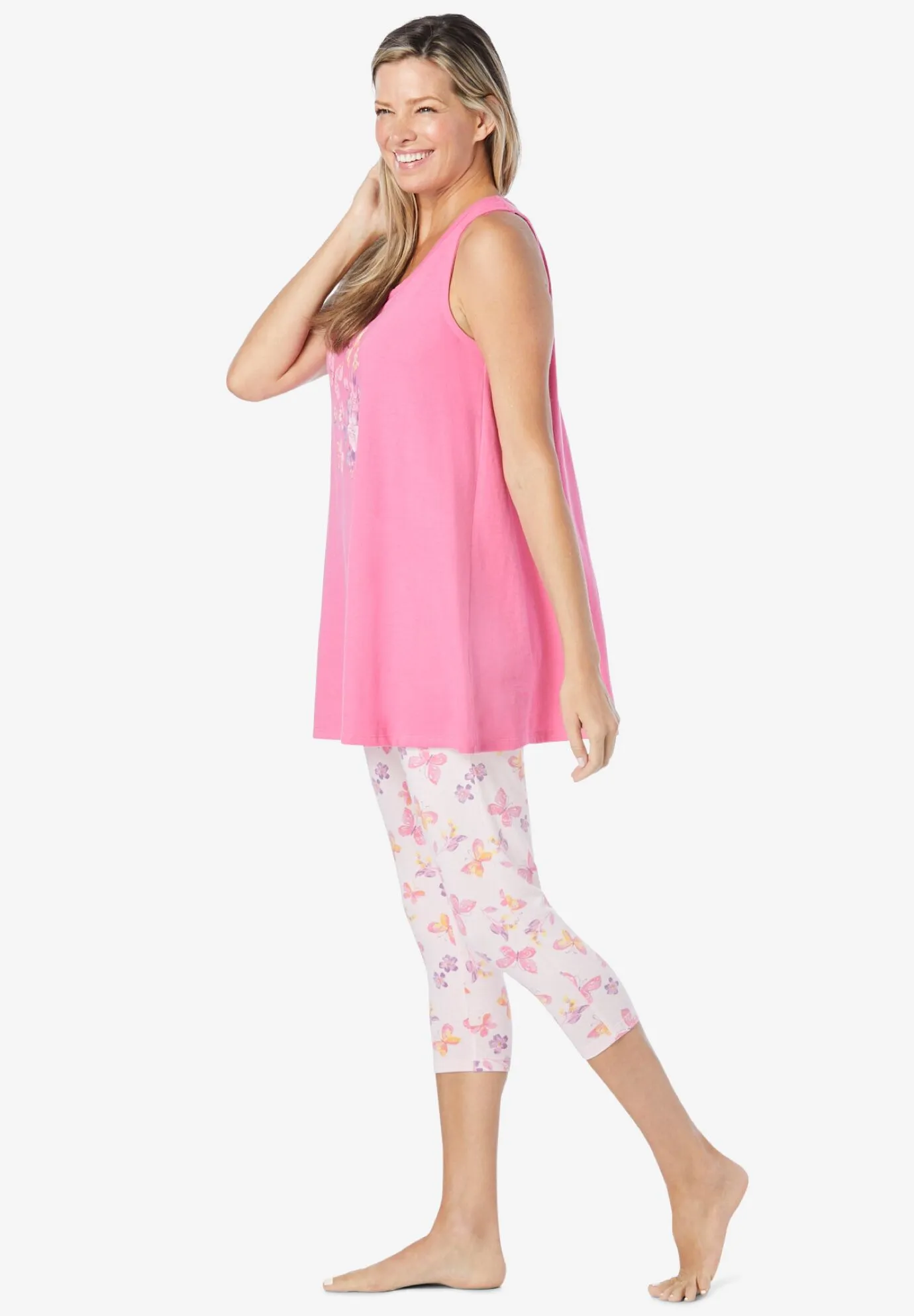 Scoopneck Tank & Capri Legging PJ Set 