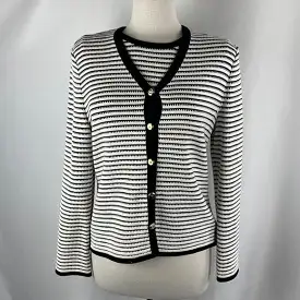 St Johnblack/white stripe cardigan and top