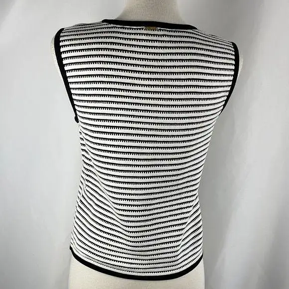 St Johnblack/white stripe cardigan and top