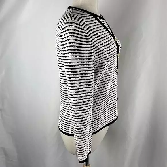 St Johnblack/white stripe cardigan and top